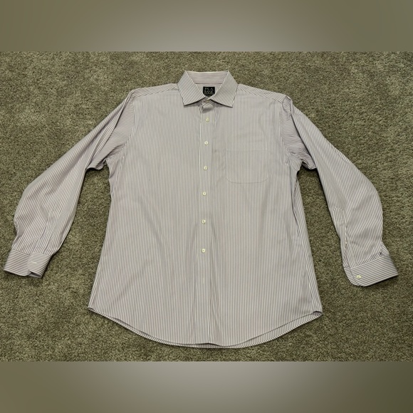 Jos. A. Bank Traveler’s Collection Light Purple Striped Dress Shirt - Picture 2 of 6